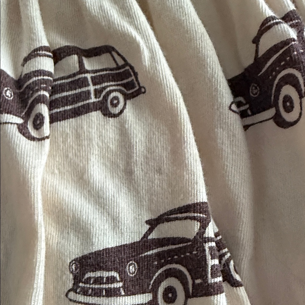 Kate Quinn Cream and Brown Car Print Kids Dress - Picture 5 of 8